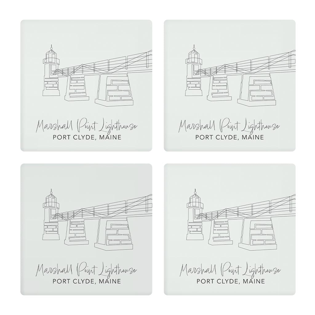 Marshall Point Lighthouse Muted Coastal | Absorbent Coasters | Set of 4 | Min 2