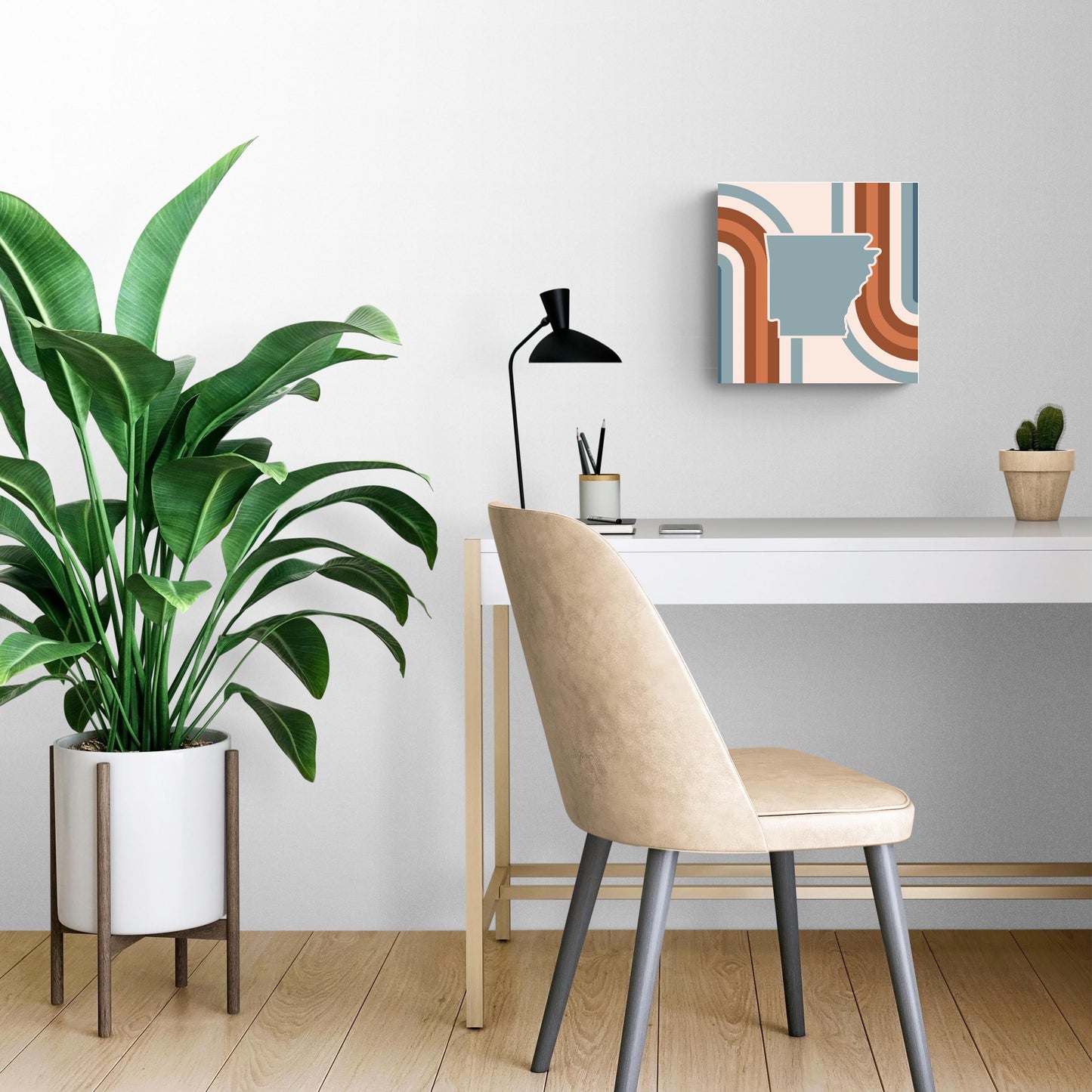 Modern Minimalist Arkansas Retro State Shape | Wood Sign | Eaches | Min 2