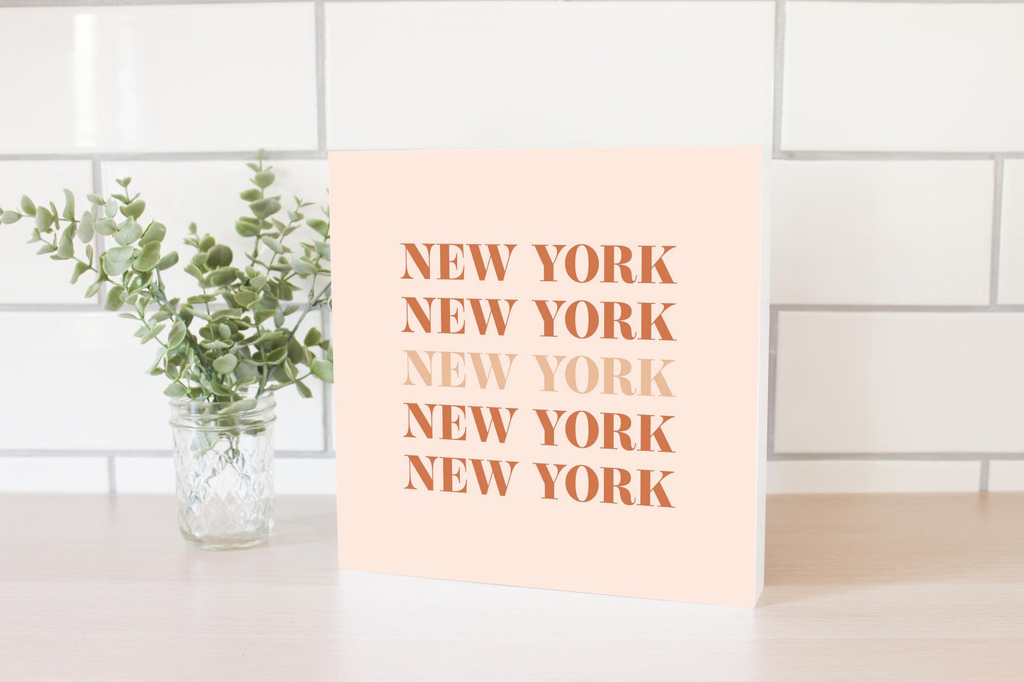 Modern Minimalist New York Repeated Light | Wood Block | Eaches | Min 2