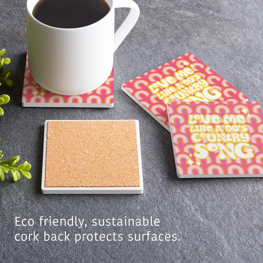 90S Country Song| Absorbent Coasters | Set of 4 | Min 2