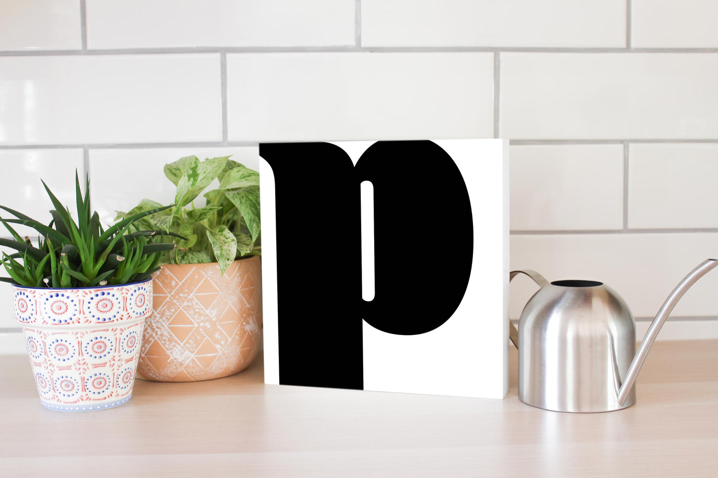 Fun Chunky Monogram P | Wood Block | Eaches | Min 2