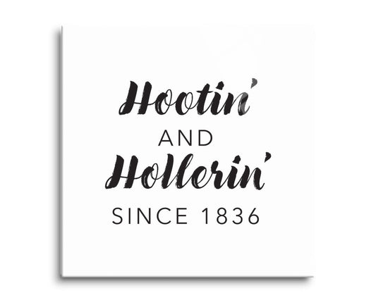 B&W Minimalist Arkansas Hootin Hollerin | Hi-Def Glass Art | Eaches | Min 2