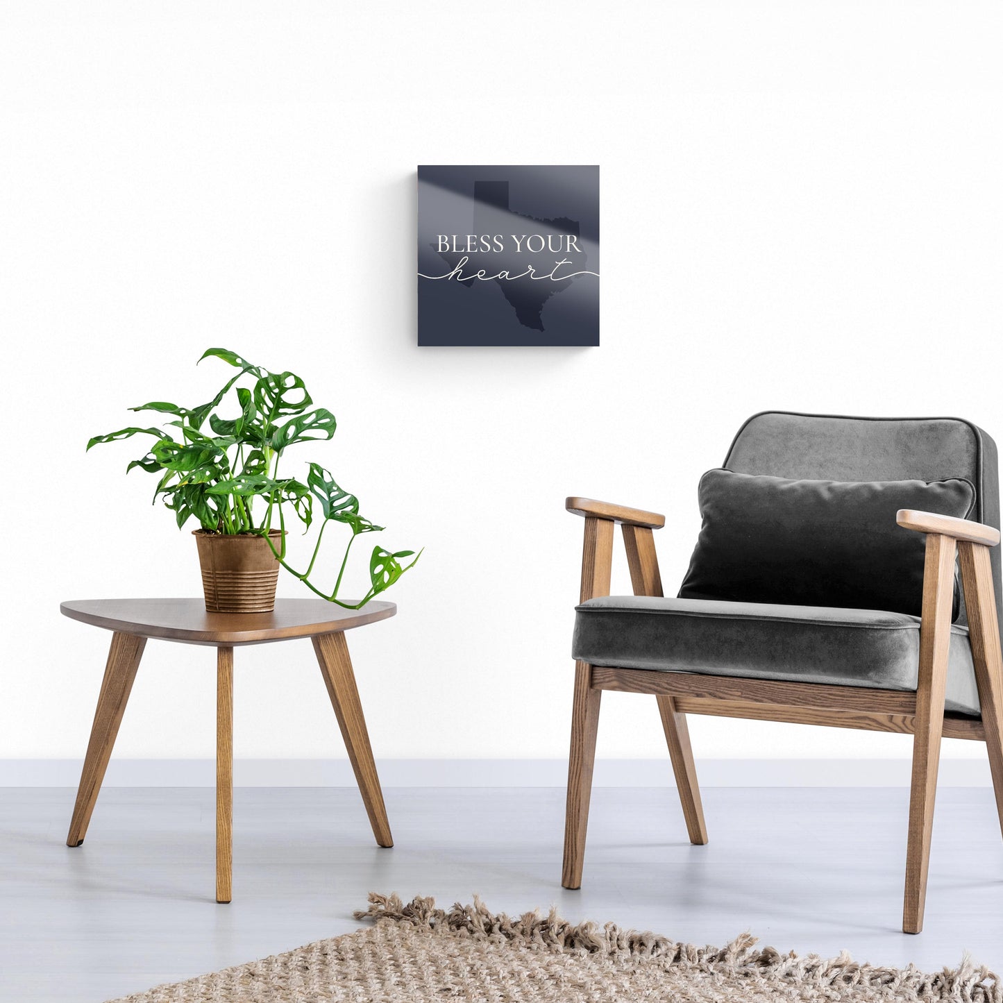 Modern Minimalist Texas Bless Your Heart | Hi-Def Glass Art | Eaches | Min 1