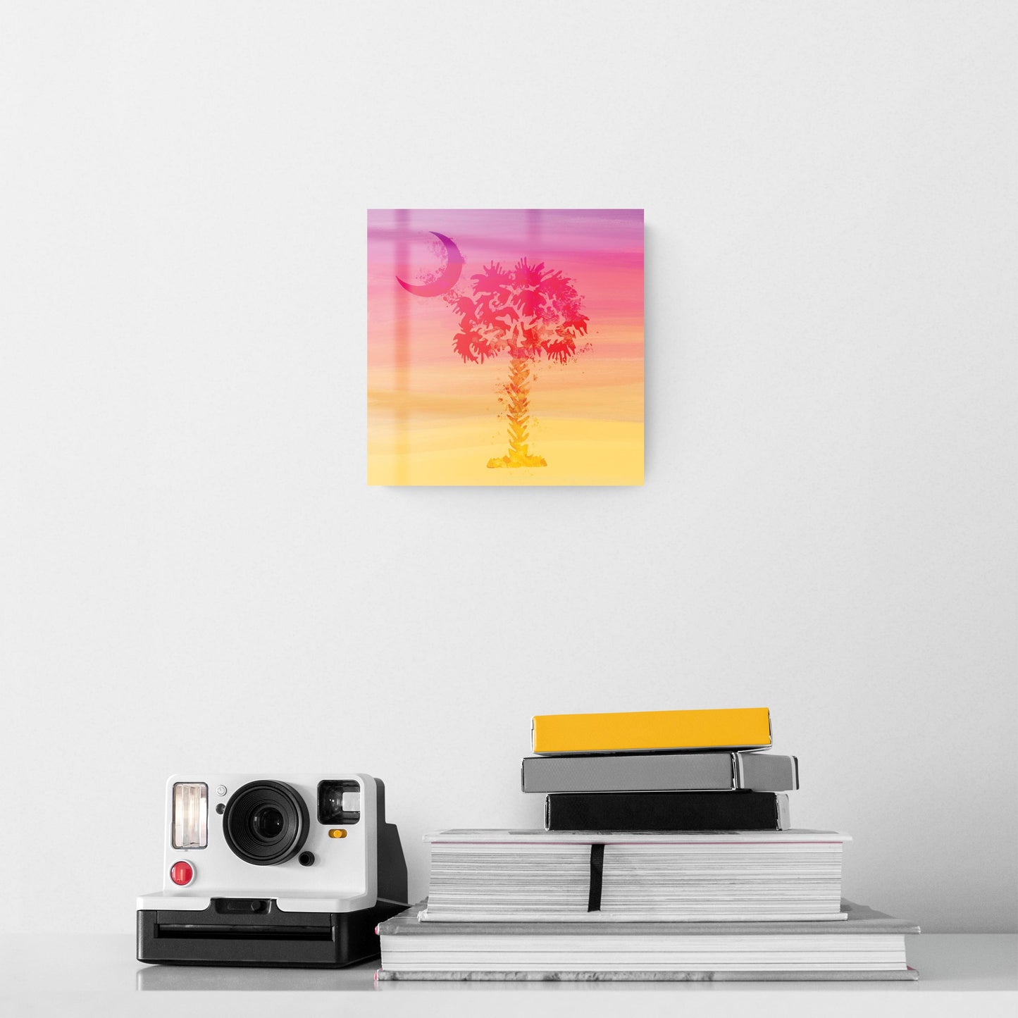 South Carolina Pink Water Color Palm Trees | Hi-Def Glass Art | Eaches | Min 2