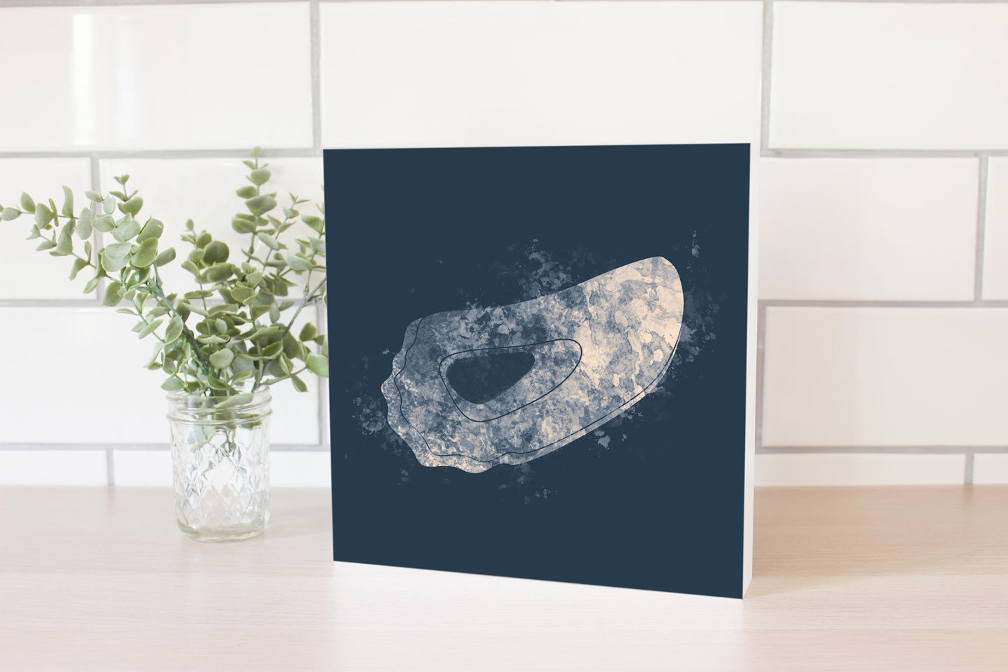 Louisiana Colorful Water Color Oyster | Wood Block | Eaches | Min 2