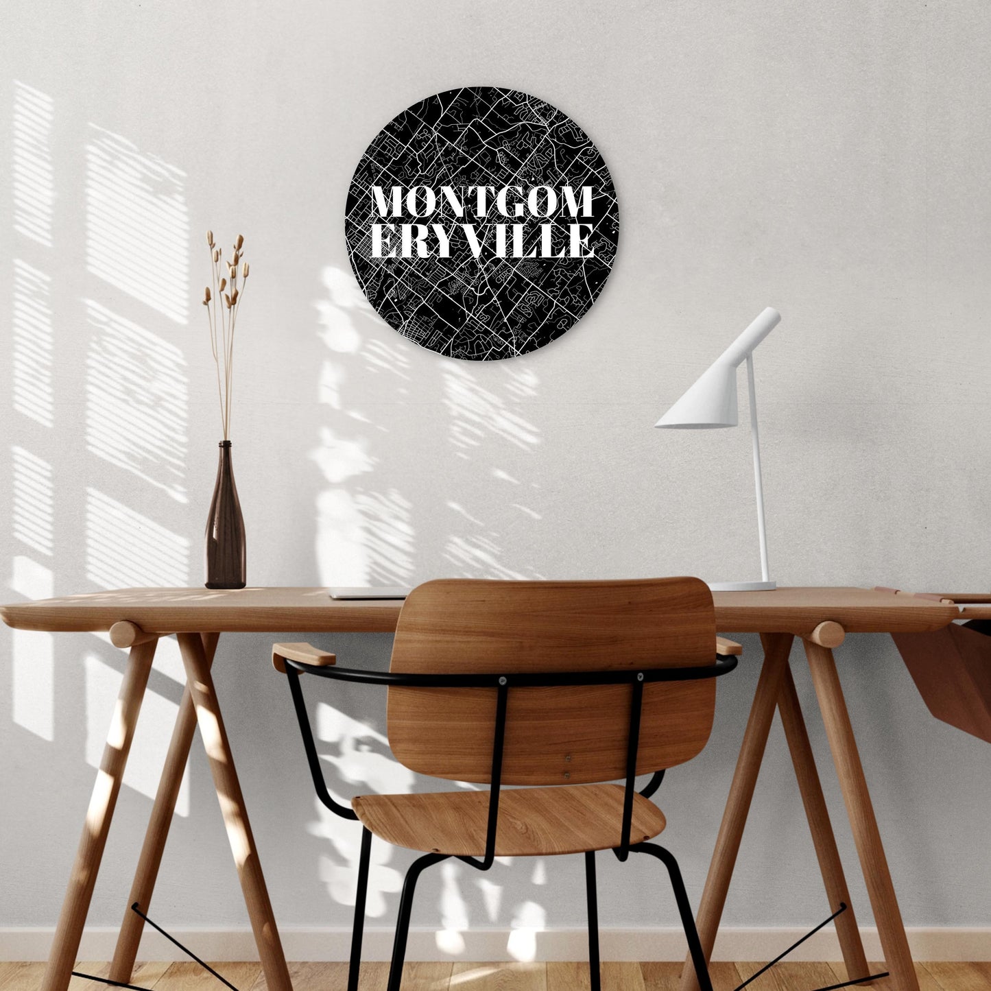 Minimalistic B&W Pennsylvania Montgomeryville Map | Wood Sign | Eaches | Min 1