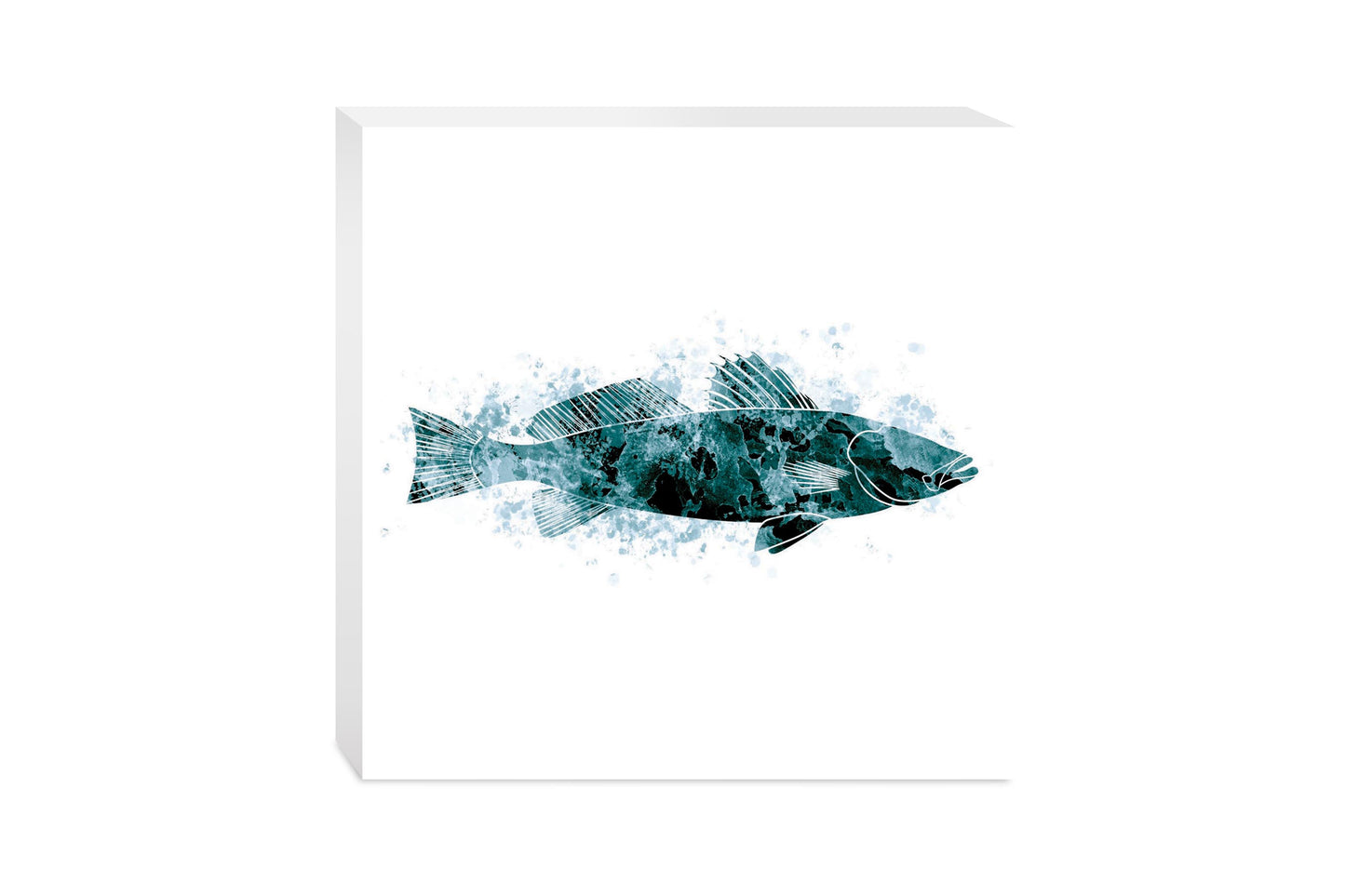 Blue White Water Color Speckled Trout | Wood Block | Eaches | Min 2