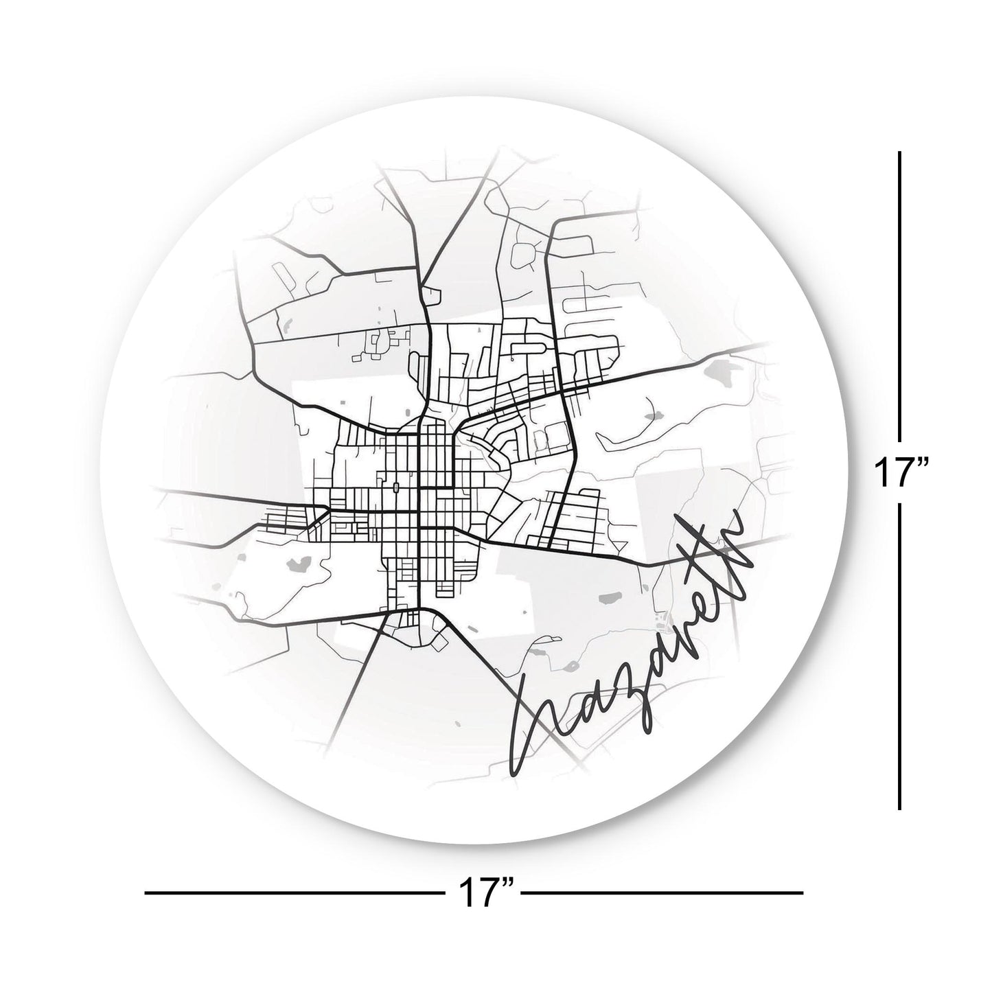 Minimalistic B&W Pennsylvania Nazareth Circle Map | Wood Sign | Eaches | Min 1