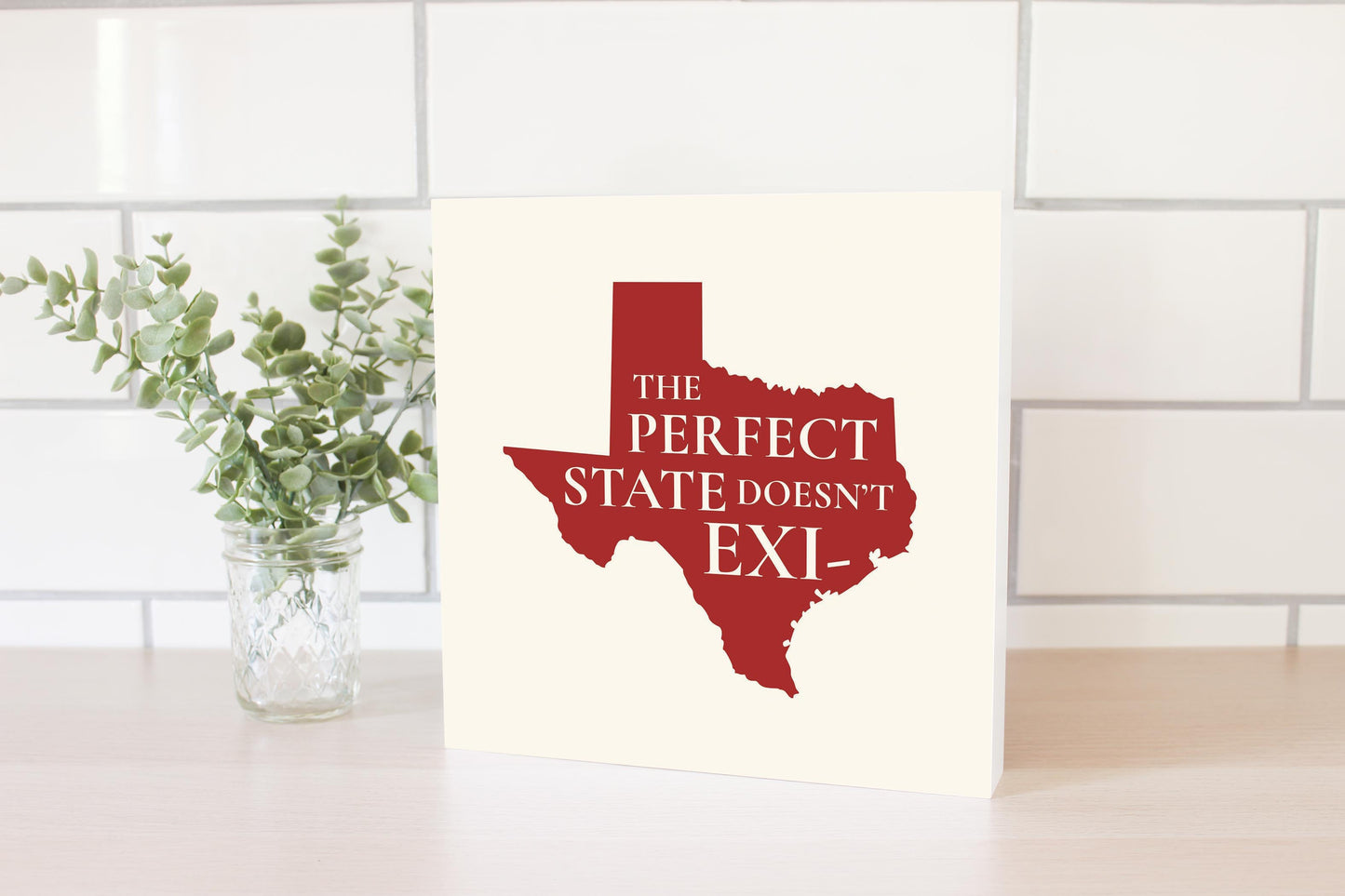 Modern Minimalist Texas Colors Perfect State | Wood Block | Eaches | Min 2