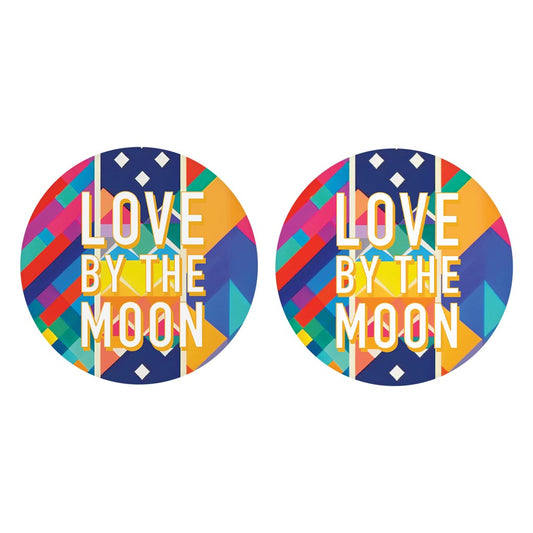 Love By The Moon | Absorbent Car Coasters | Set of 2 | Min 4