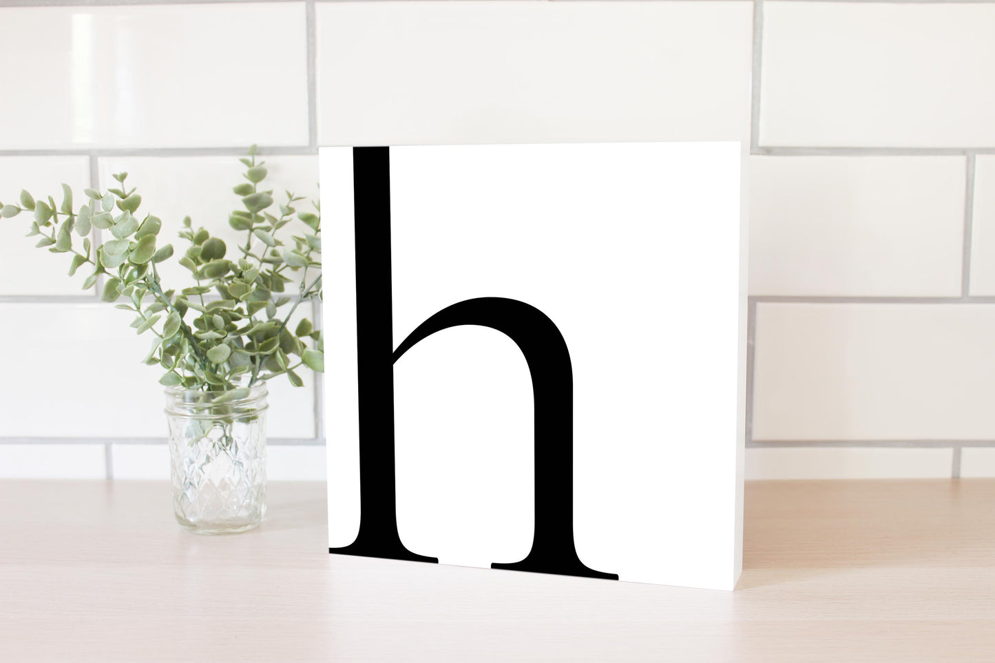 Minimal Monogram H | Wood Block | Eaches | Min 2