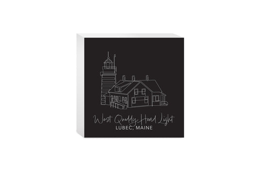 Black West Quoddy Head Light| Wood Block | Eaches | Min 4