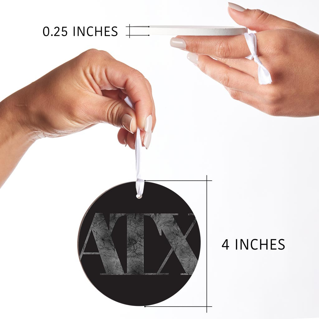 Minimalistic B&W Texas Austin Black Initials | Wood Ornament | Eaches | Min 6