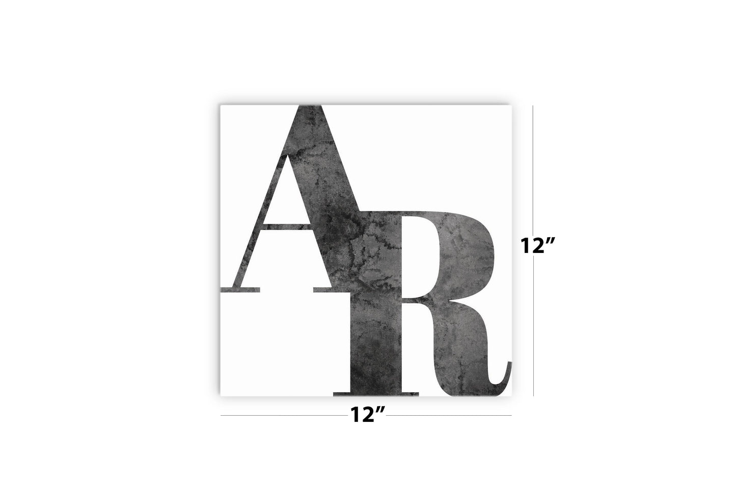 B&W Minimalist Arkansas White Initials | Wood Sign | Eaches | Min 2