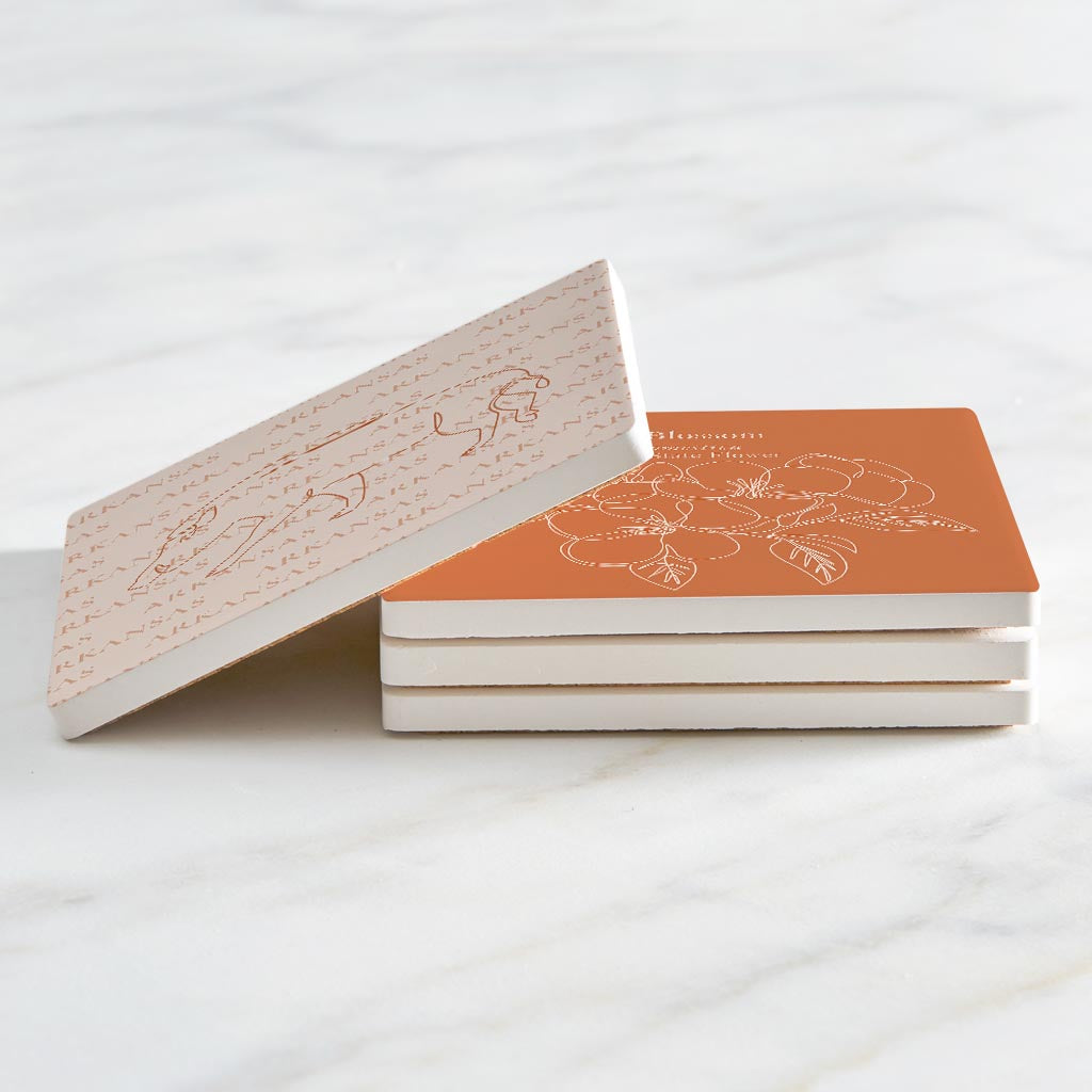 Modern Minimalist Arkansas Animal Line Drawings | Absorbent Coasters | Set of 4 | Min 2