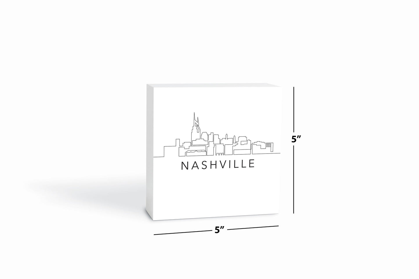 Minimalist B&W Tennessee Nashville Skyline | Wood Block | Eaches | Min 4