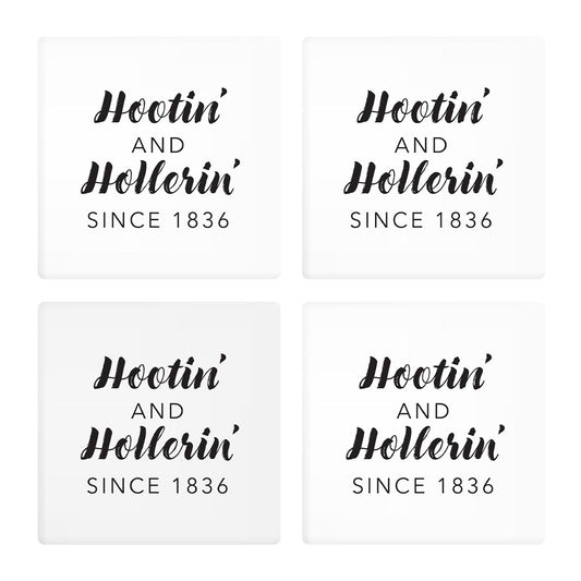 B&W Minimalist Arkansas Hootin Hollerin | Absorbent Coasters | Set of 4 | Min 2