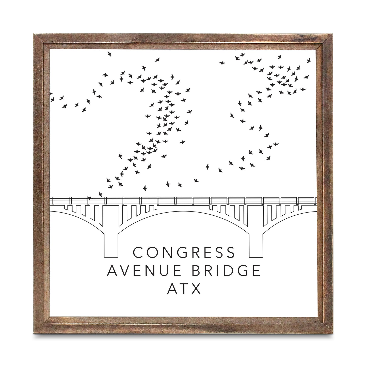 Minimalist B&W Texas Austin Congress Avenue Bridge | Wood Sign | Eaches | Min 1