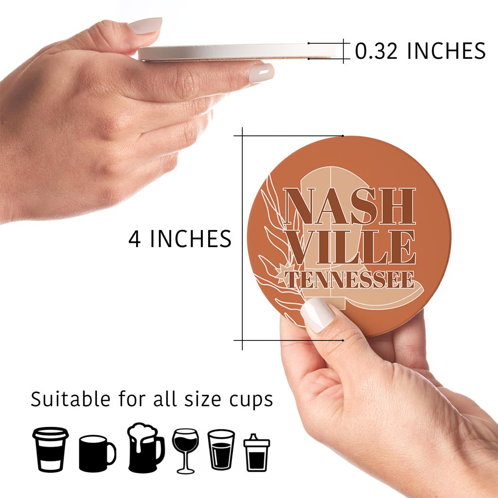 Modern Minimalist Tennessee Nashville Boot | Absorbent Coasters | Set of 4 | Min 2