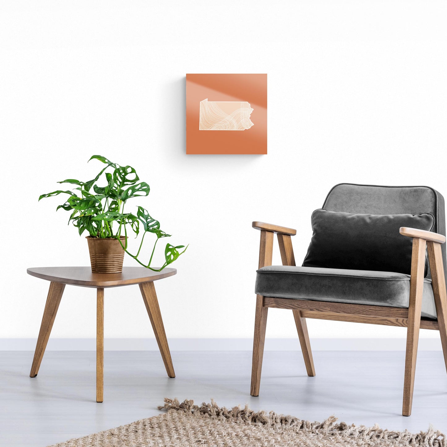 Modern Minimalist Pennsylvania State Lines Light | Hi-Def Glass Art | Eaches | Min 1