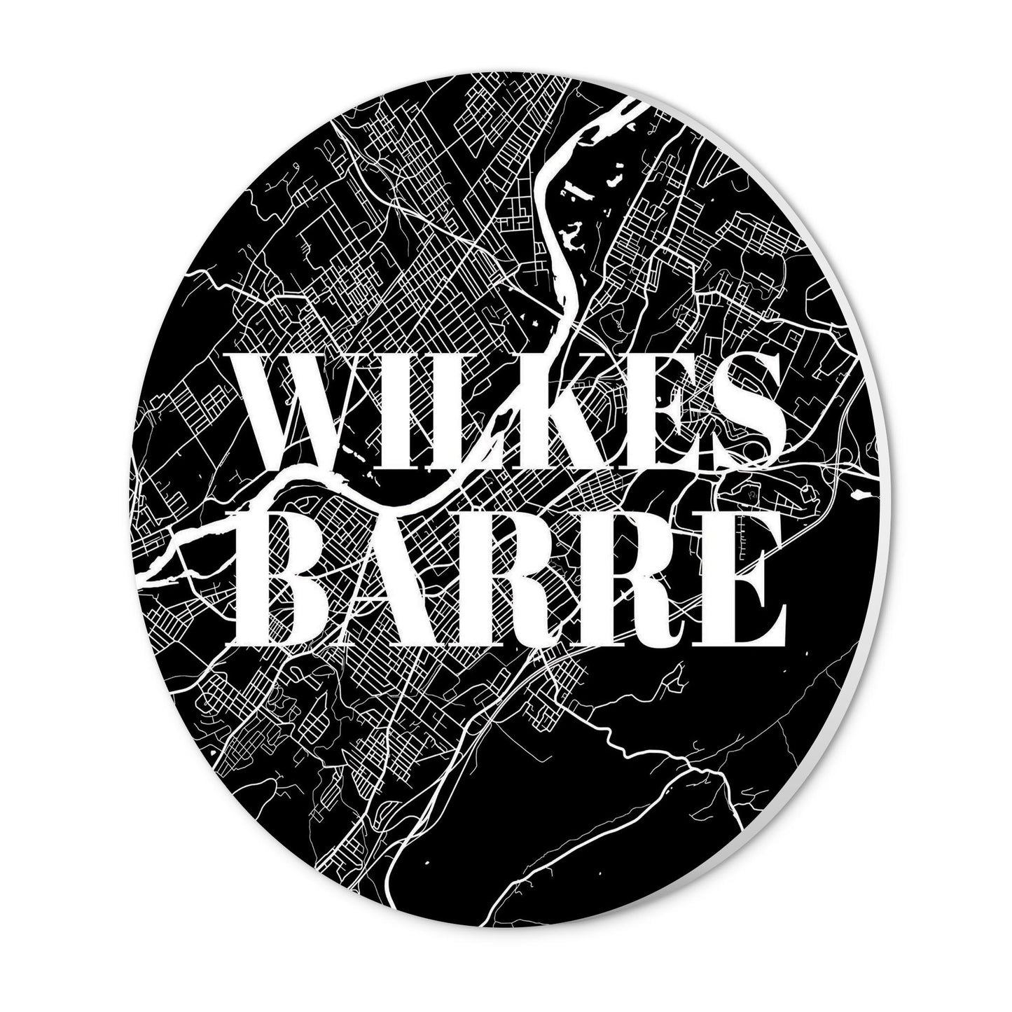 Minimalistic B&W Pennsylvania Wilkes Barre Map | Wood Sign | Eaches | Min 1