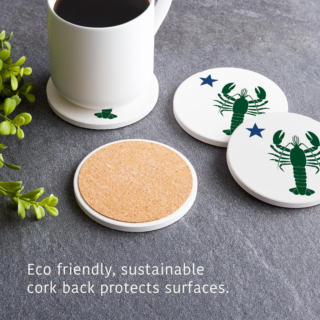 New England Star And Lobster| Absorbent Coasters | Set of 4 | Min 2