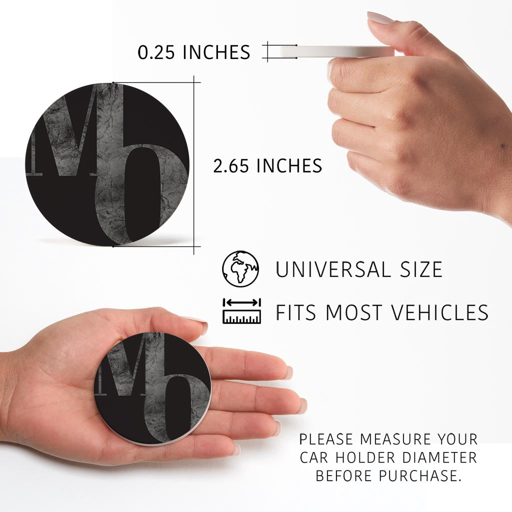 Minimalist B&W Missouri Black Initials | Absorbent Car Coasters | Set of 2 | Min 4