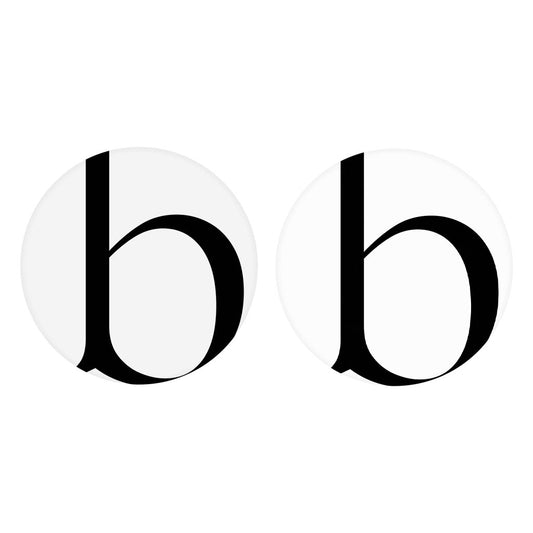 Minimalist Monogram B Circle | Absorbent Car Coasters | Set of 2 | Min 4
