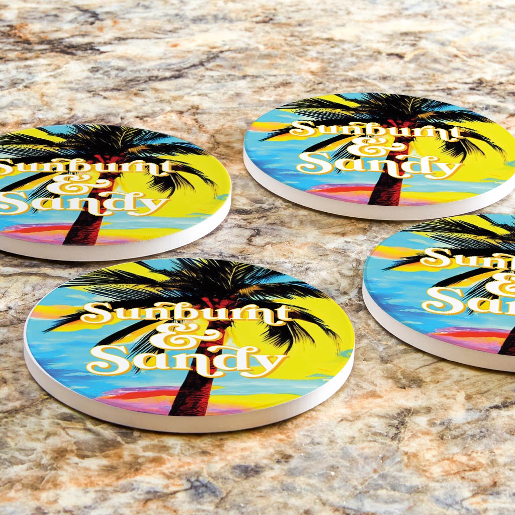 Sunburnt Sandy | Absorbent Coasters | Set of 4 | Min 2