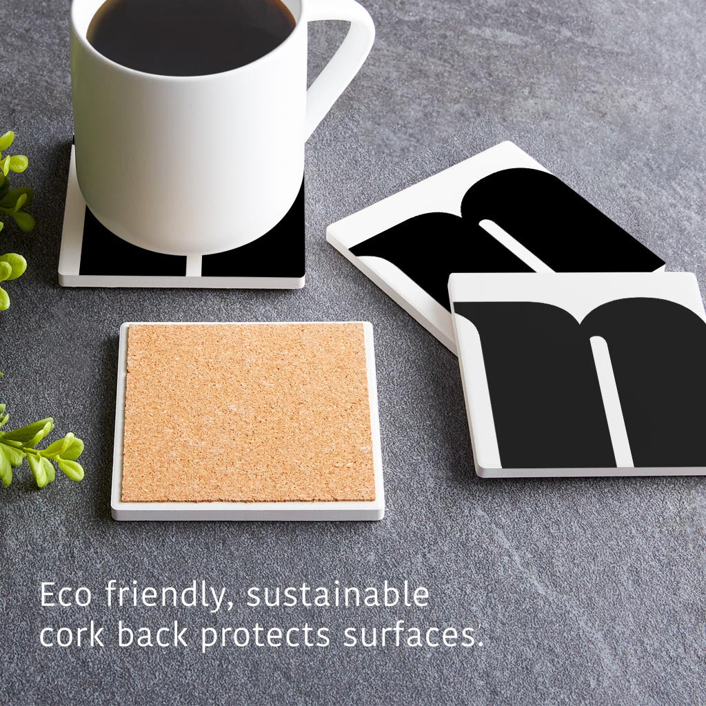 Fun Chunky Monogram N | Absorbent Coasters | Set of 4 | Min 2