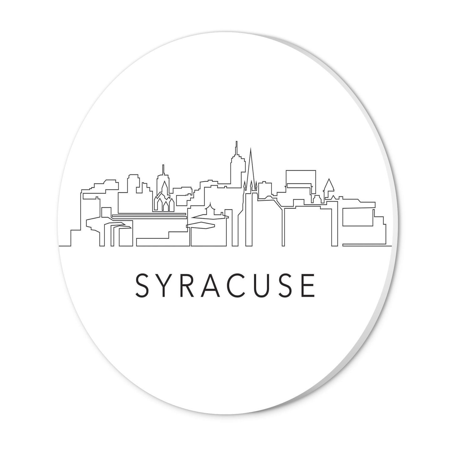 Minimalistic B&W New York Syracuse Skyline | Wood Sign | Eaches | Min 1