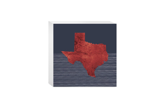 Modern Minimalist Texas Straight Line State Shape | Wood Block | Eaches | Min 4