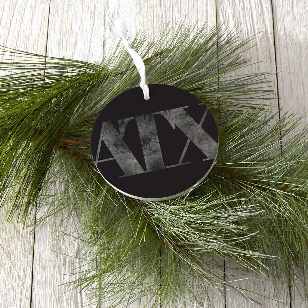 Minimalistic B&W Texas Austin Black Initials | Wood Ornament | Eaches | Min 6