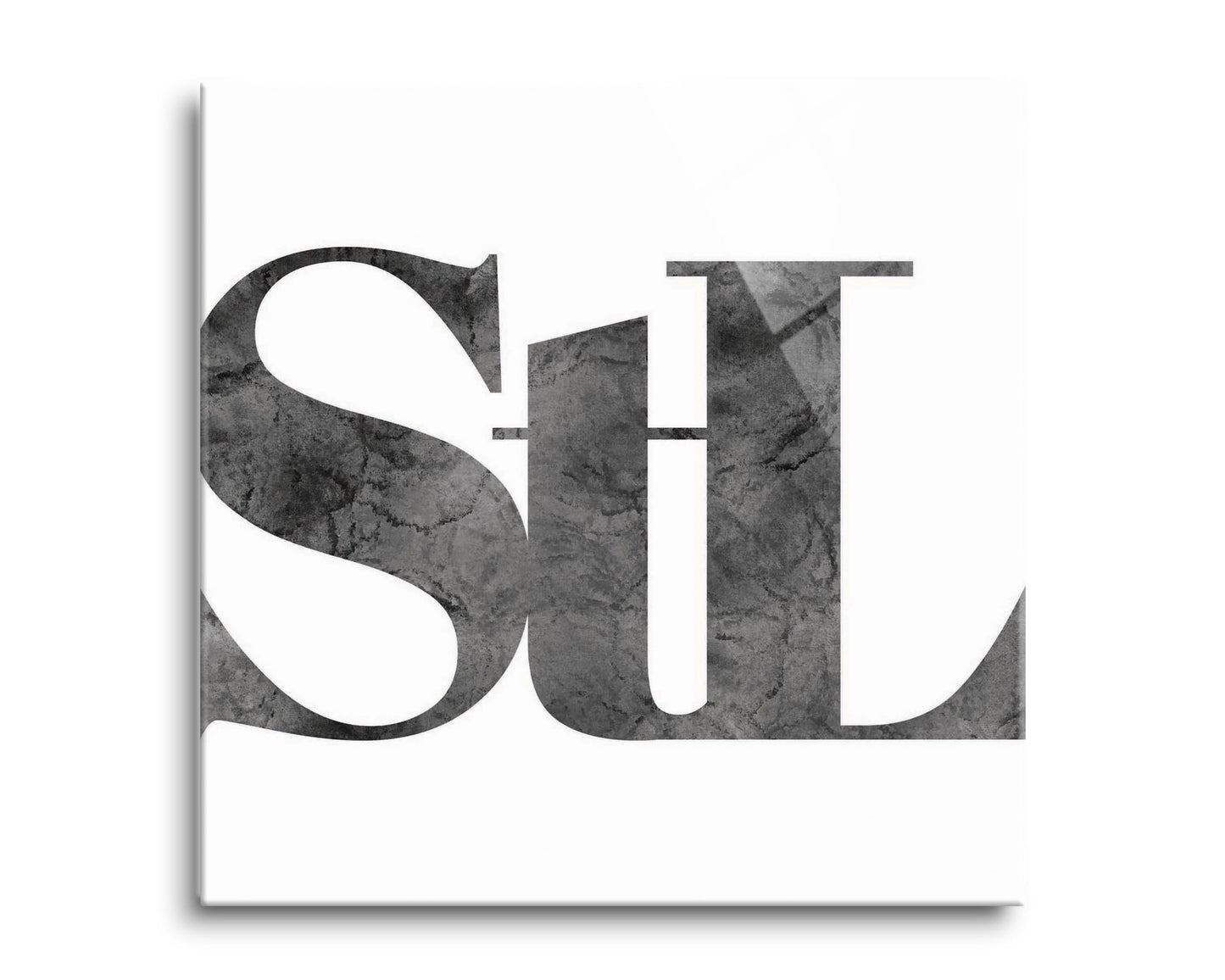 Minimalist B&W Missouri St Louis White Initials | Hi-Def Glass Art | Eaches | Min 2