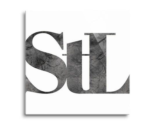 Minimalist B&W Missouri St Louis White Initials | Hi-Def Glass Art | Eaches | Min 2