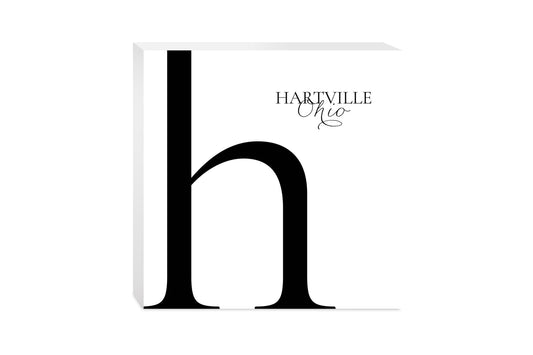 Hartville Oh Minimal Monogram | Wood Block | Eaches | Min 2