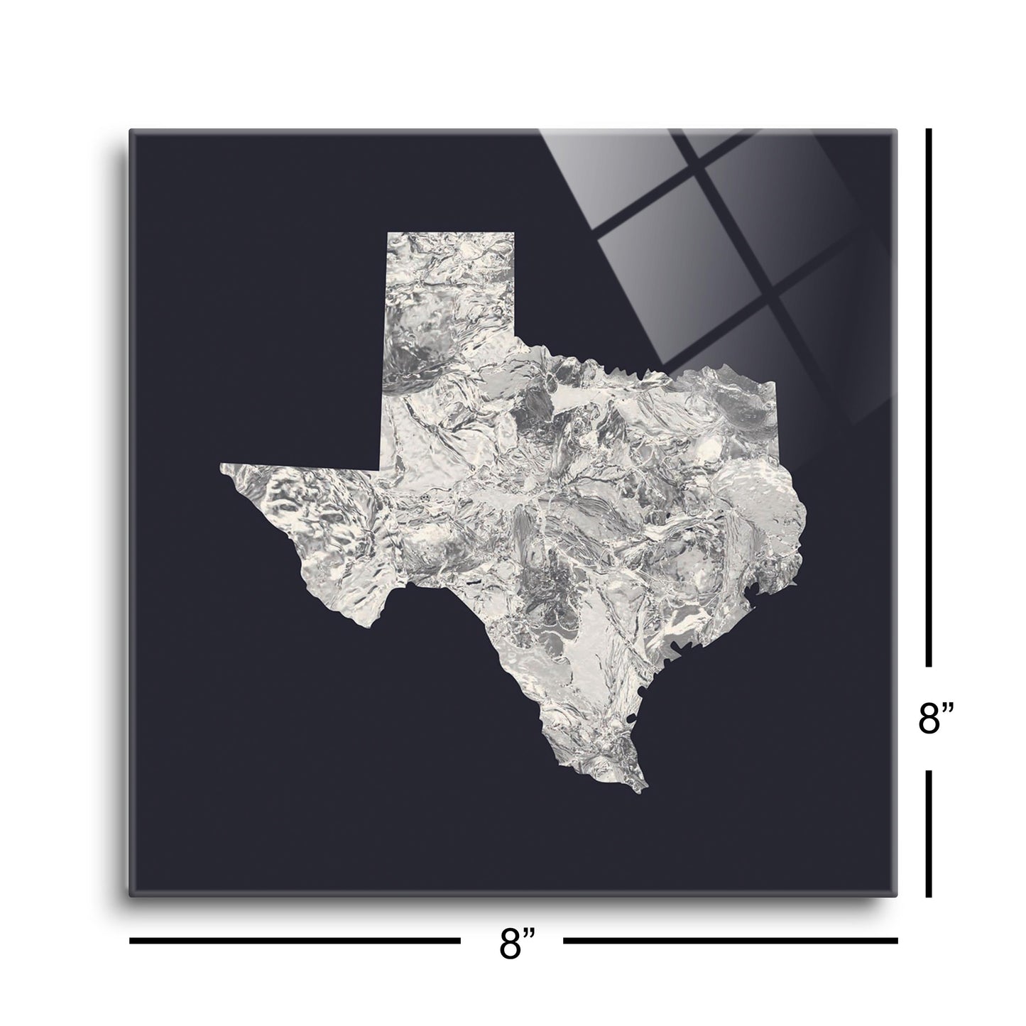 Modern Minimalist Texas Metal State Shape | Hi-Def Glass Art | Eaches | Min 2