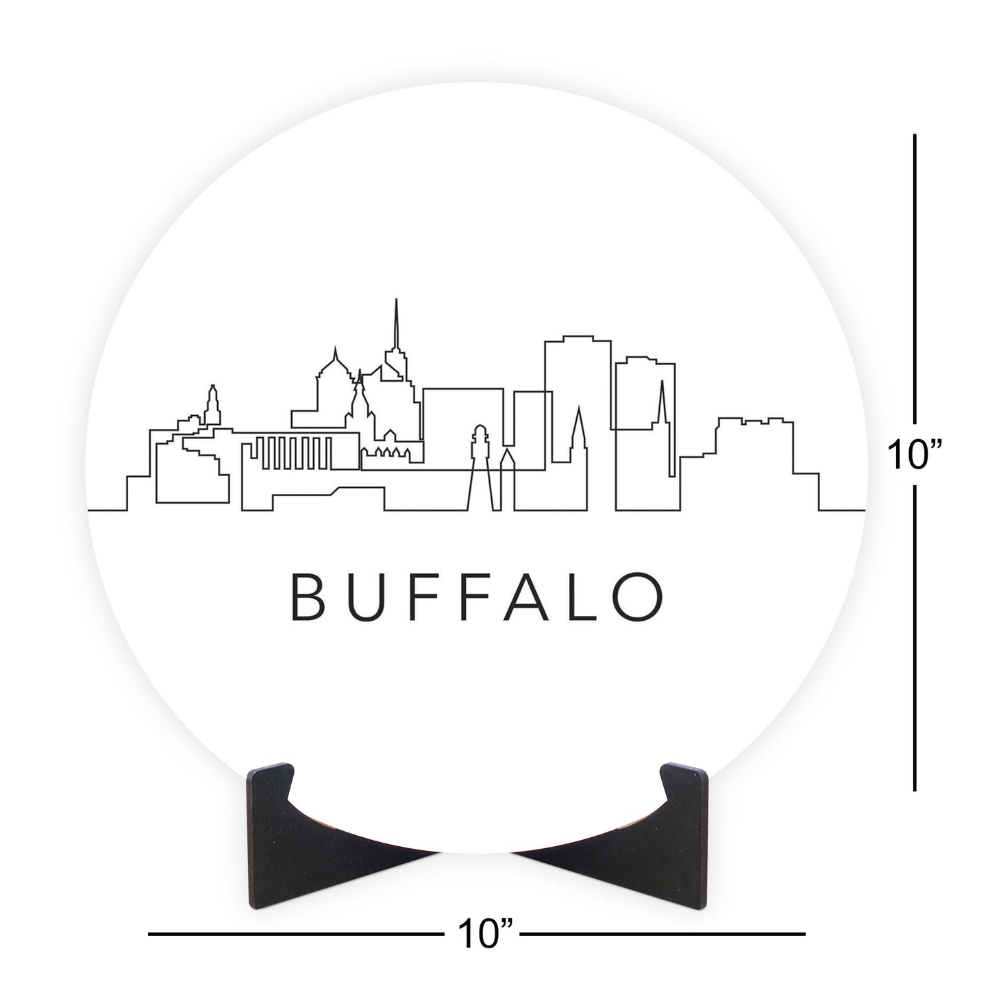 Minimalistic B&W New York Buffalo Skyline | Wood Sign | Eaches | Min 1