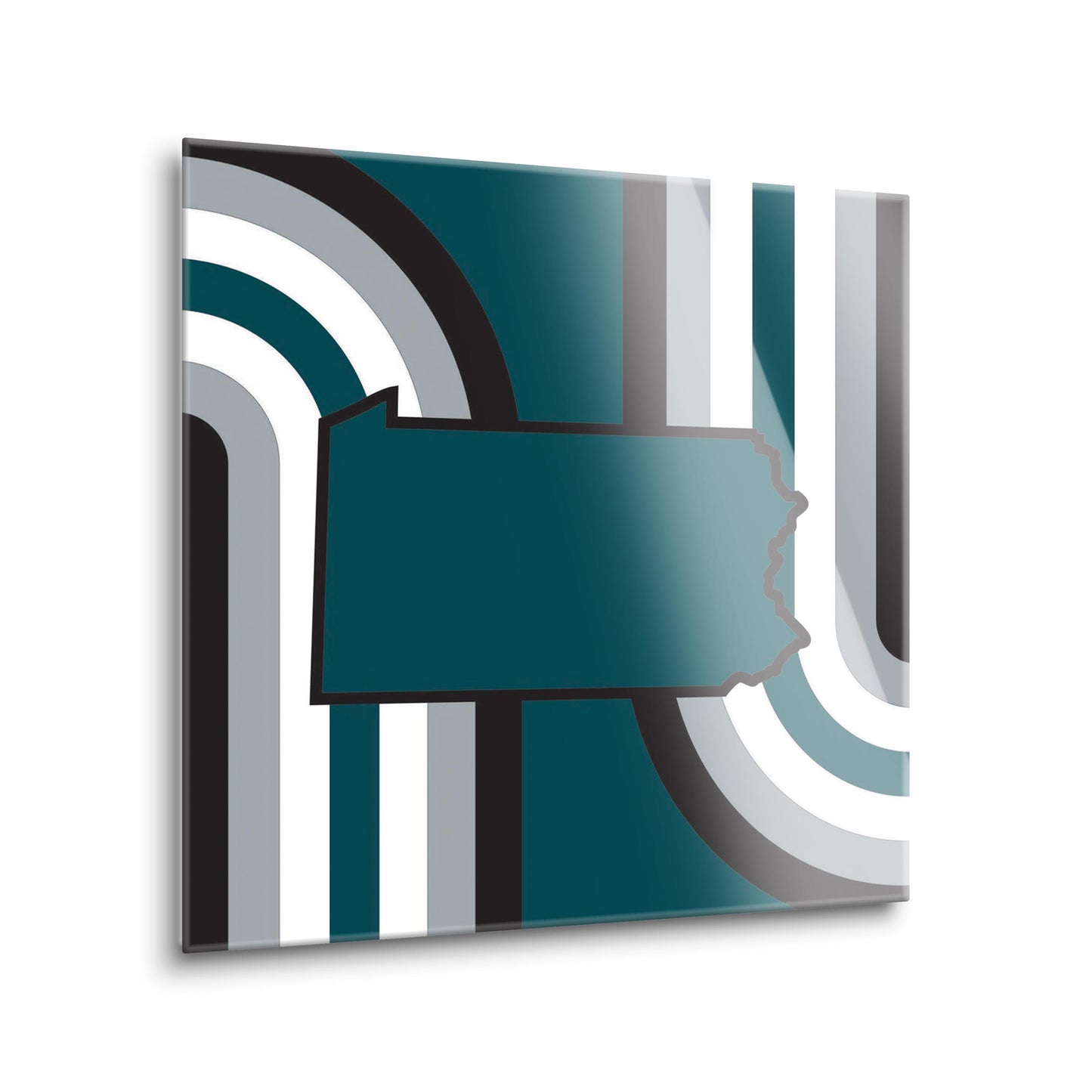 Modern Minimalist Pennsylvania Retro Shape | Hi-Def Glass Art | Eaches | Min 2