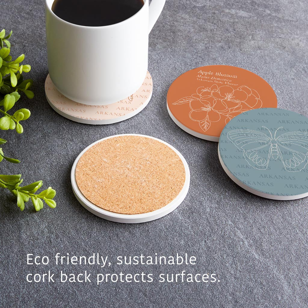 Modern Minimalist Arkansas Animal Line Drawings | Absorbent Coasters | Set of 4 | Min 2