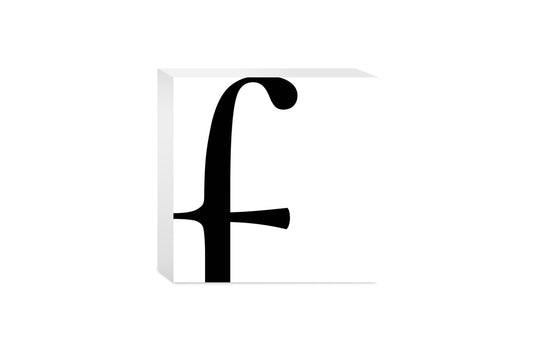 Minimal Monogram F| Wood Block | Eaches | Min 4