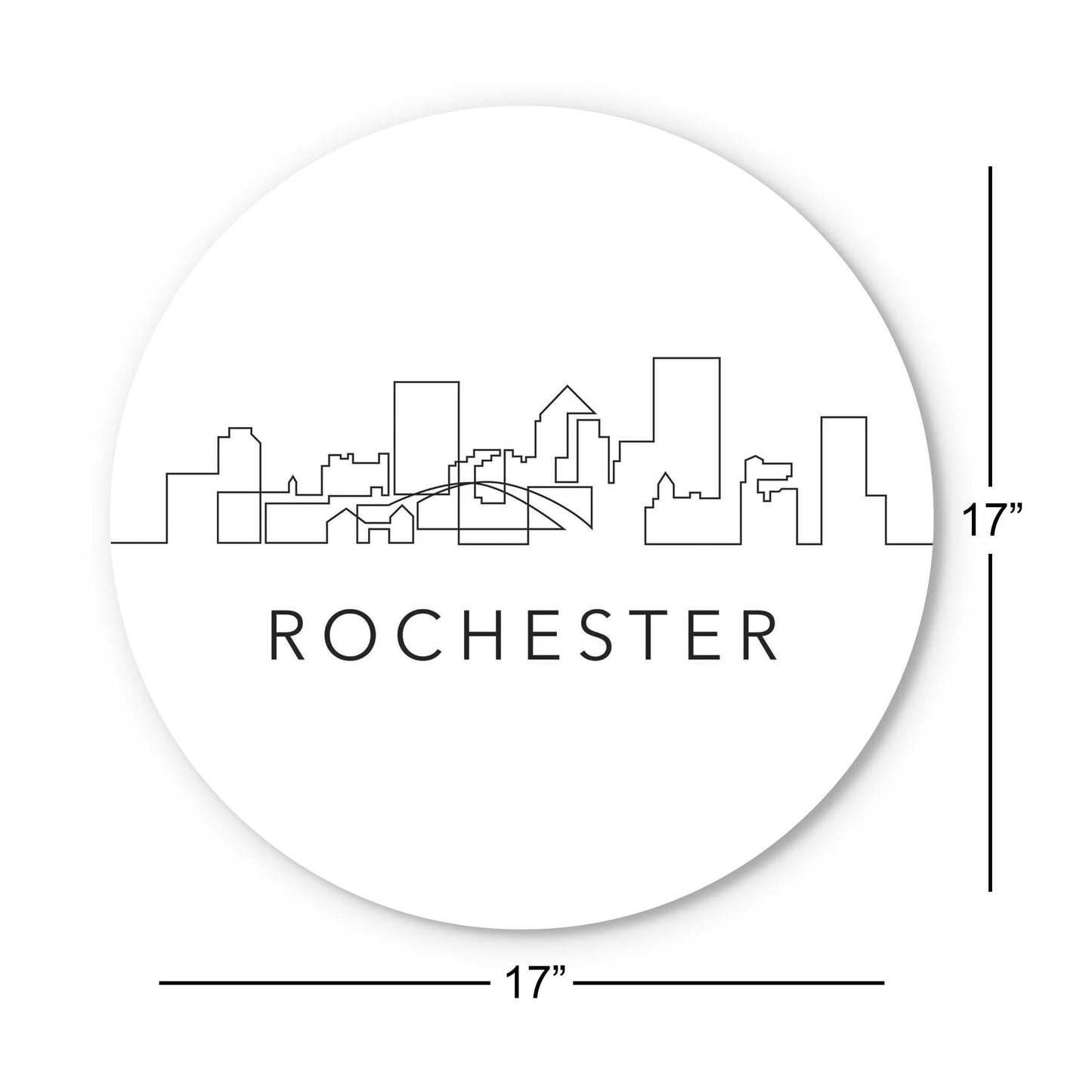 Minimalistic B&W New York Rochester Skyline | Wood Sign | Eaches | Min 1