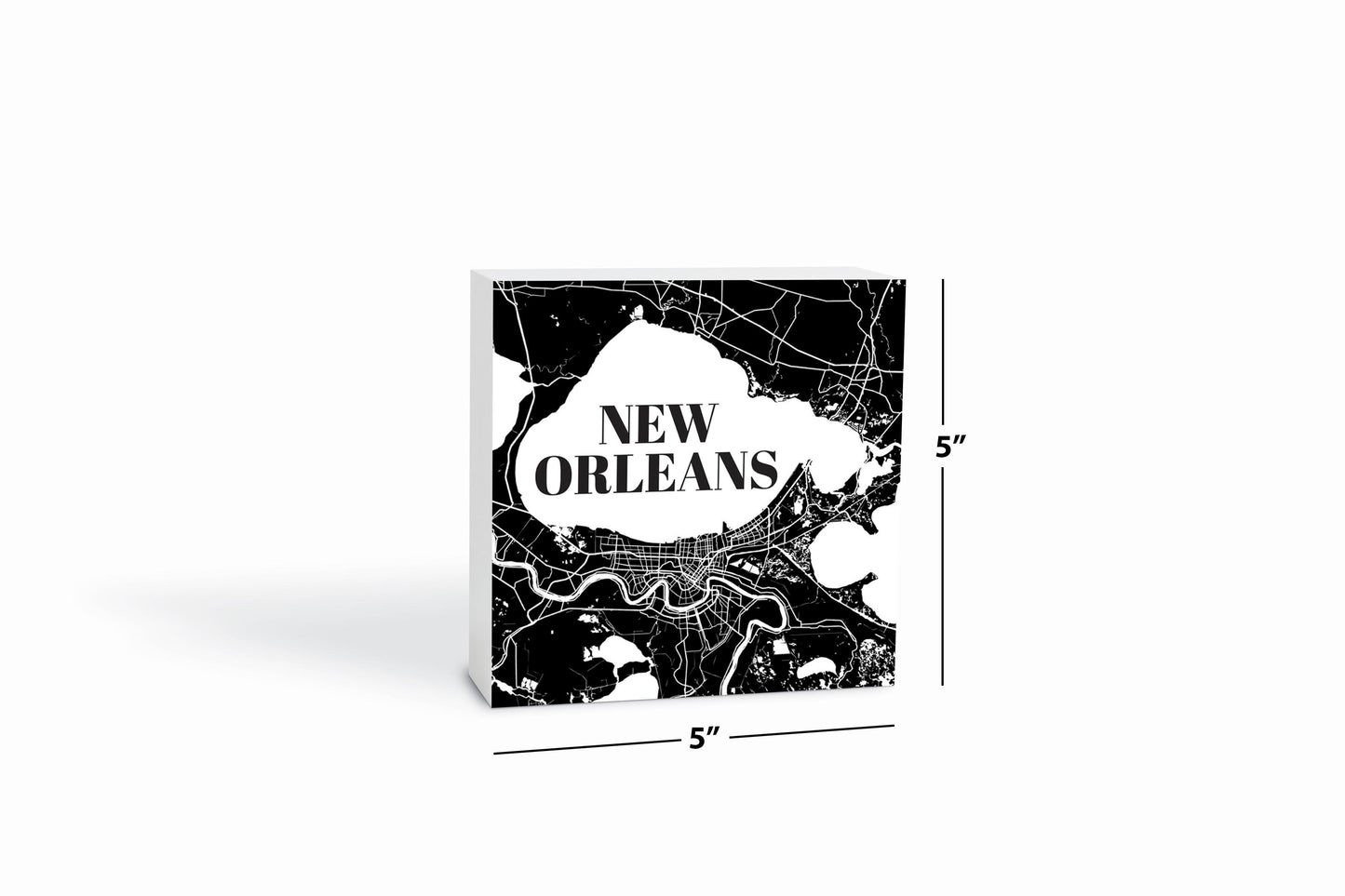 Modern Louisiana New Orleans Map | Wood Block | Eaches | Min 4