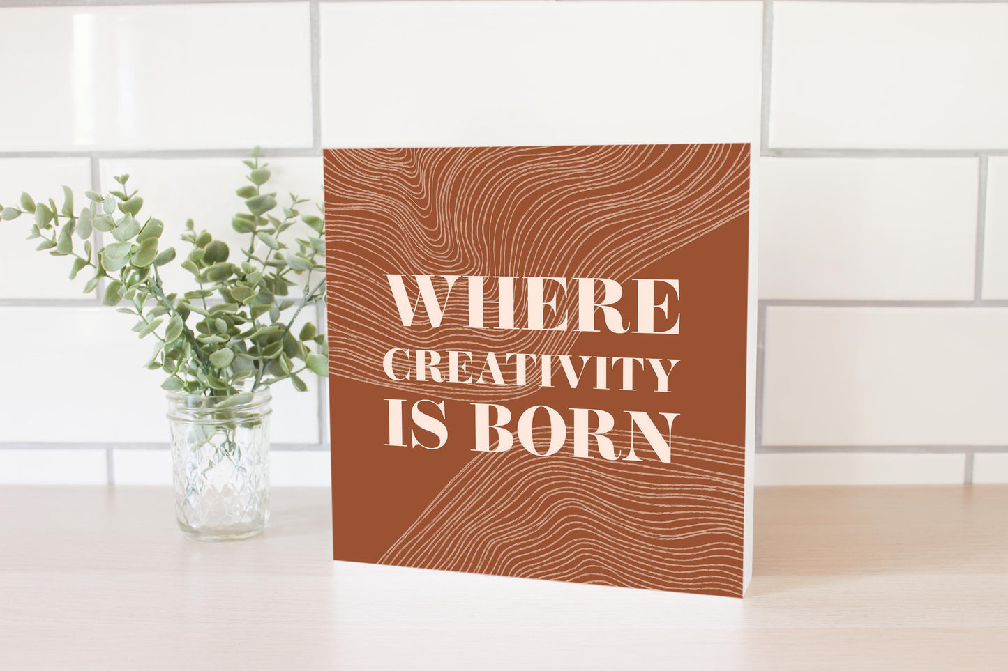 Modern Minimalist New York Creativity Is Born | Wood Block | Eaches | Min 2