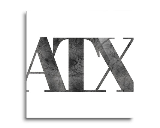 Minimalistic B&W Texas Austin White Initials | Hi-Def Glass Art | Eaches | Min 2
