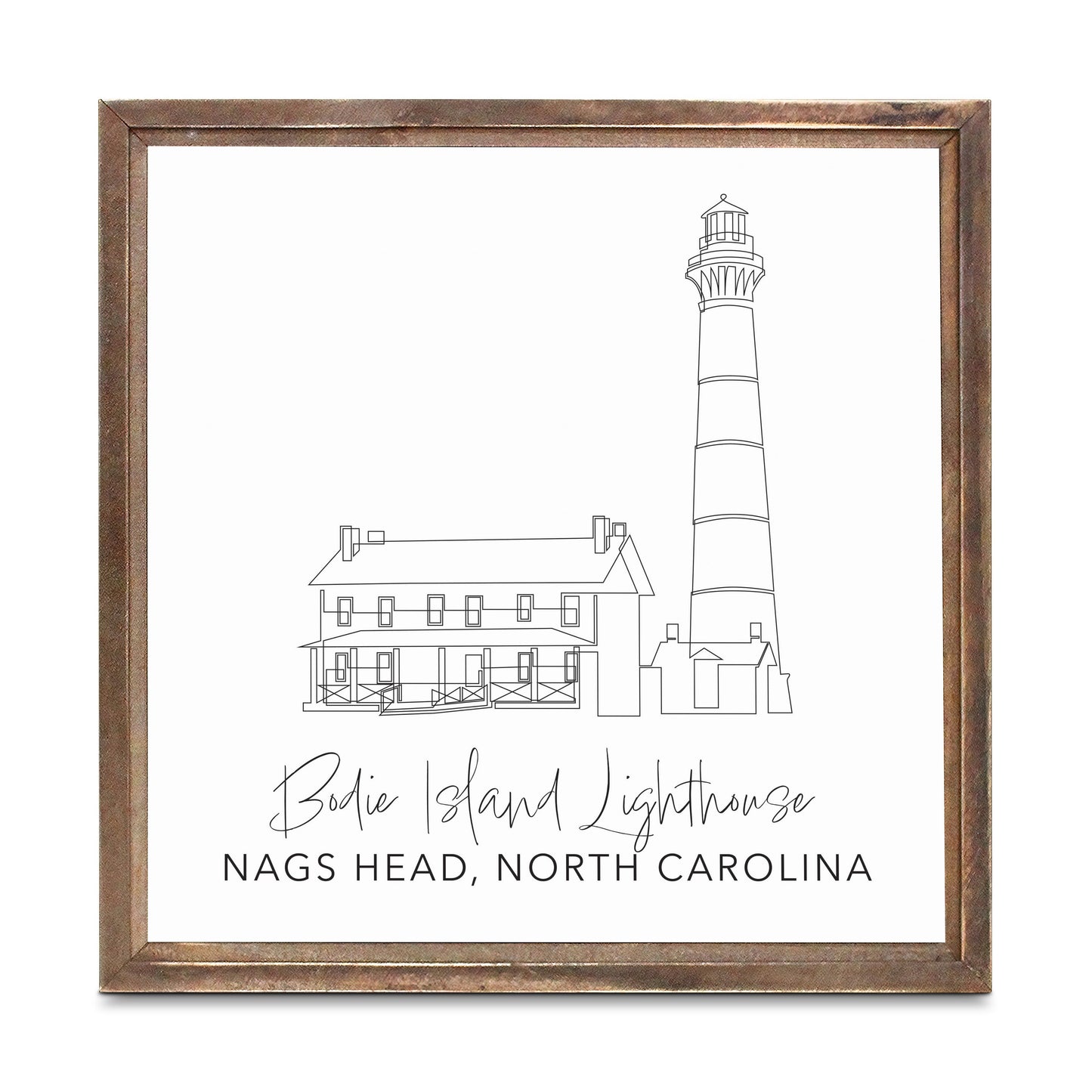 Bodie Island Lighthouse | Wood Sign | Eaches | Min 1