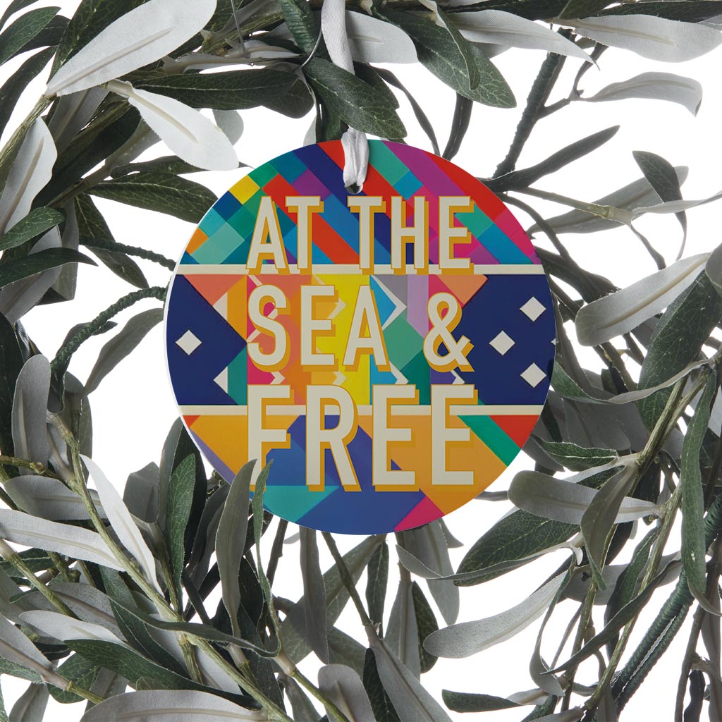 At The Sea Free | Wood Ornament | Eaches | Min 6