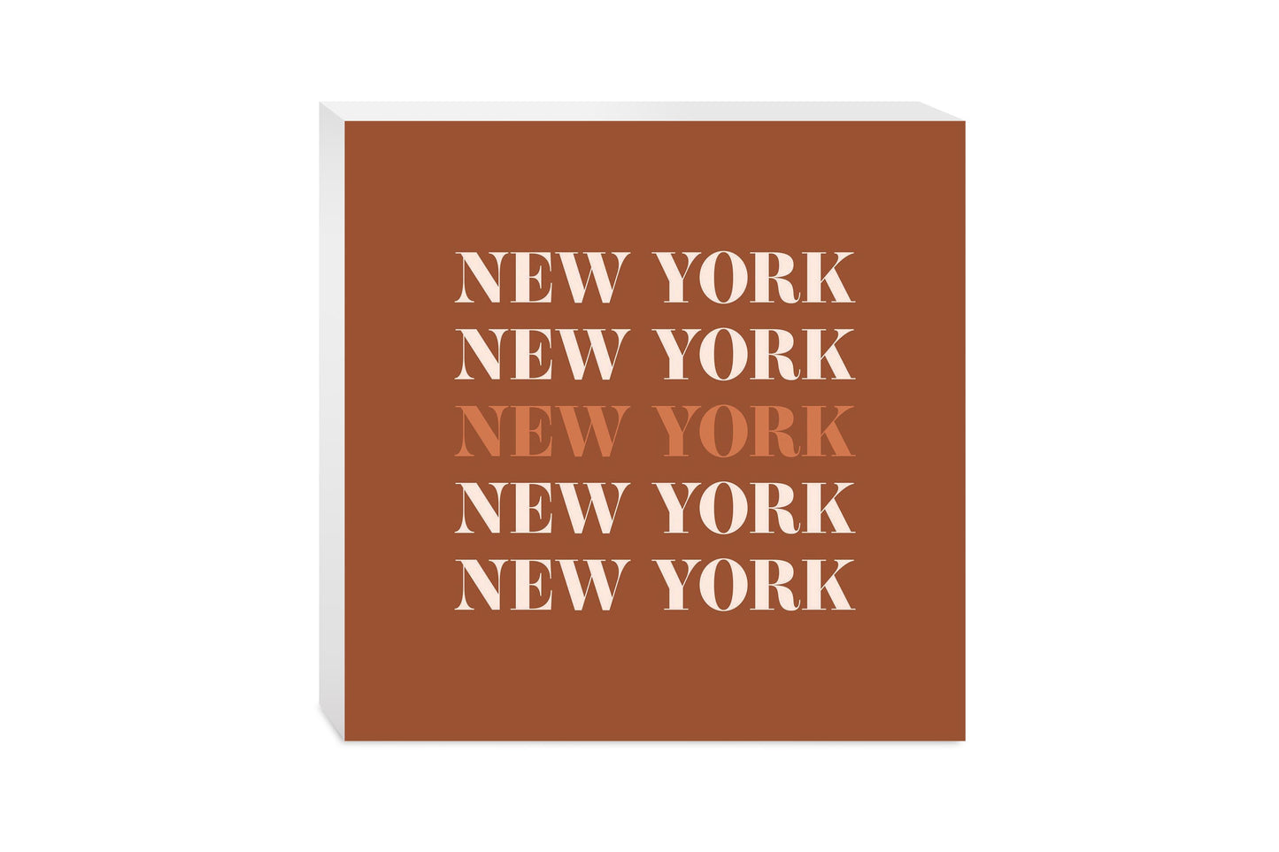 Modern Minimalist New York Repeated Dark | Wood Block | Eaches | Min 2