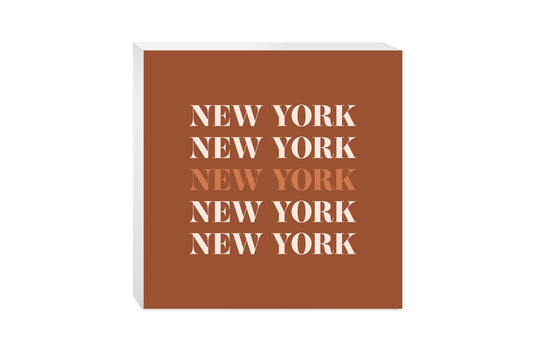 Modern Minimalist New York Repeated Dark | Wood Block | Eaches | Min 2