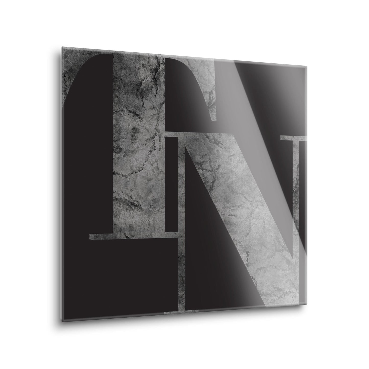 Minimalist B&W Tennessee Black Initials | Hi-Def Glass Art | Eaches | Min 2
